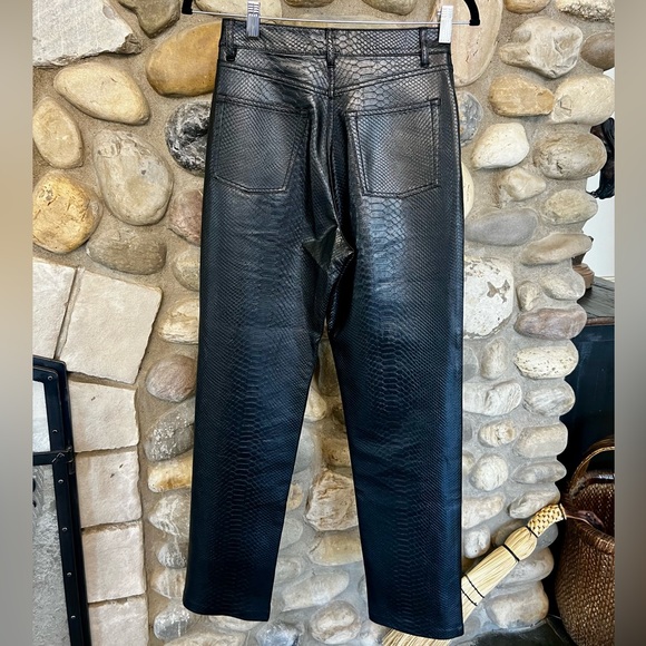 Aritzia Melina Black Snake Print Leather Pants - Picture 4 of 7